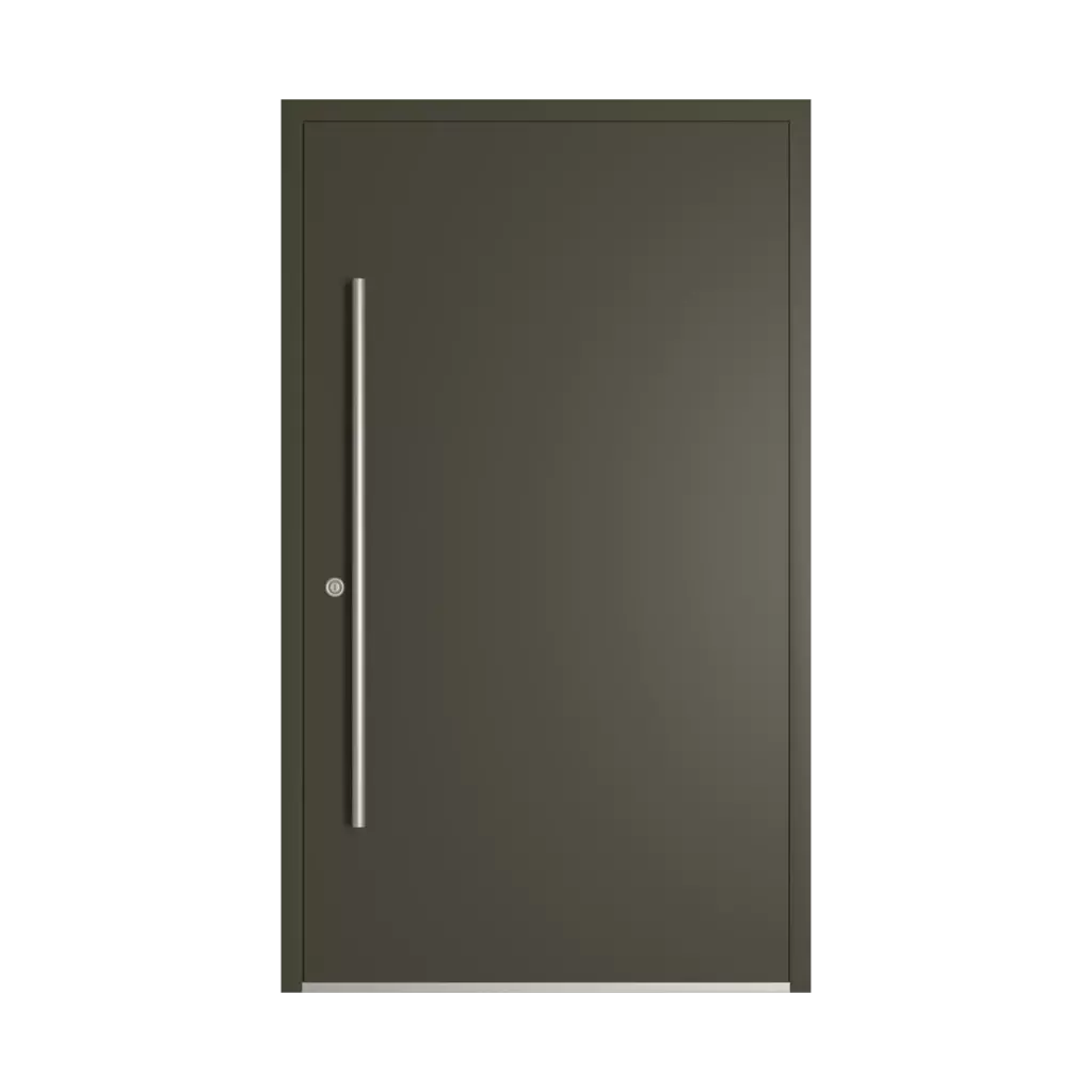 RAL 6014 Yellow olive entry-doors models dindecor 6005-pvc-black  
