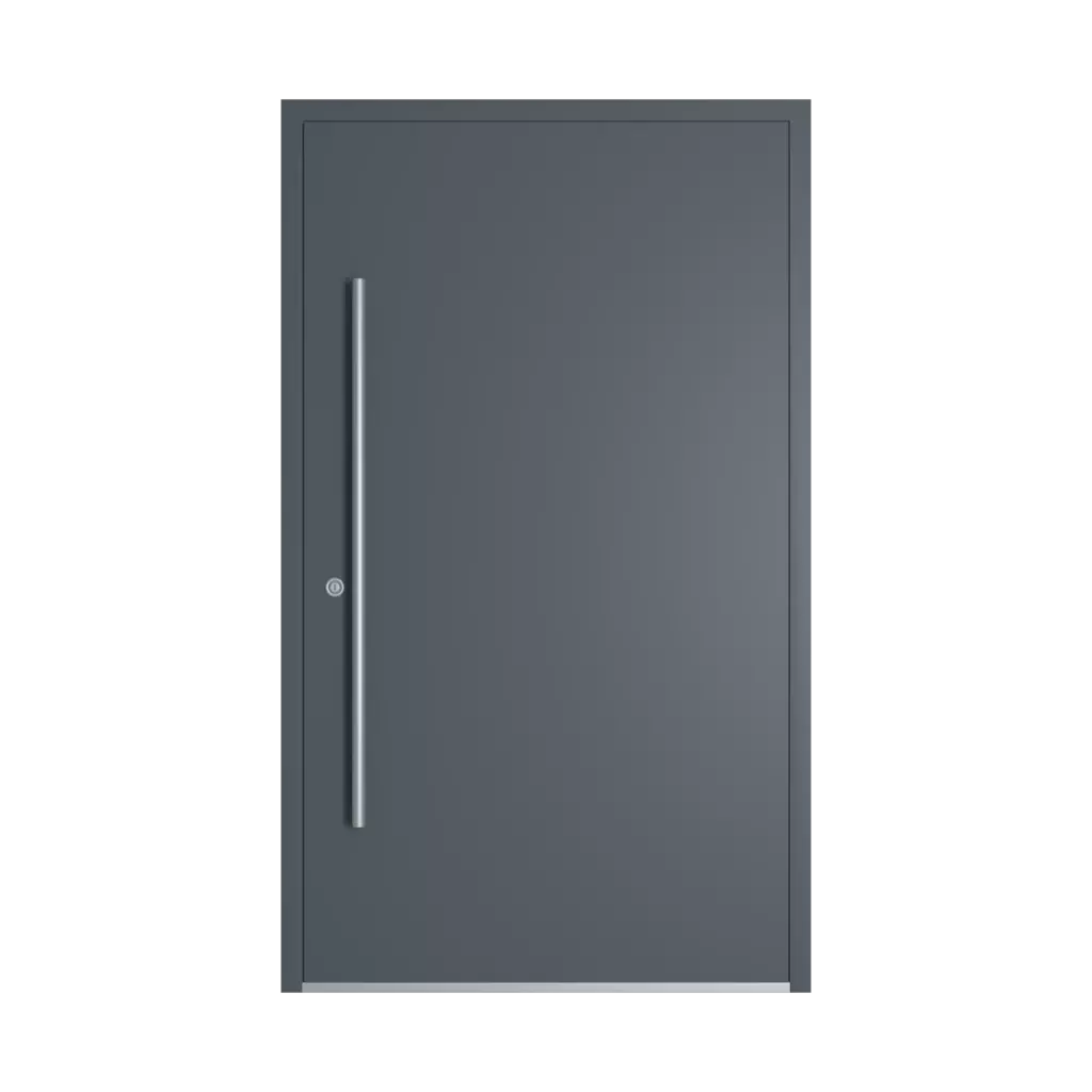 RAL 7011 Iron grey entry-doors models dindecor 6132-black  