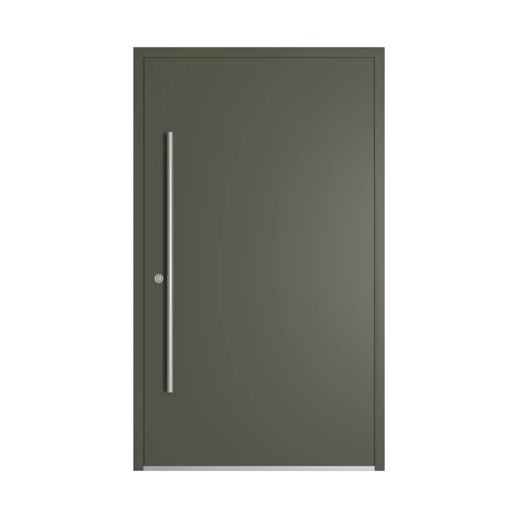 RAL 7013 Brown grey entry-doors models dindecor 6005-pvc-black  