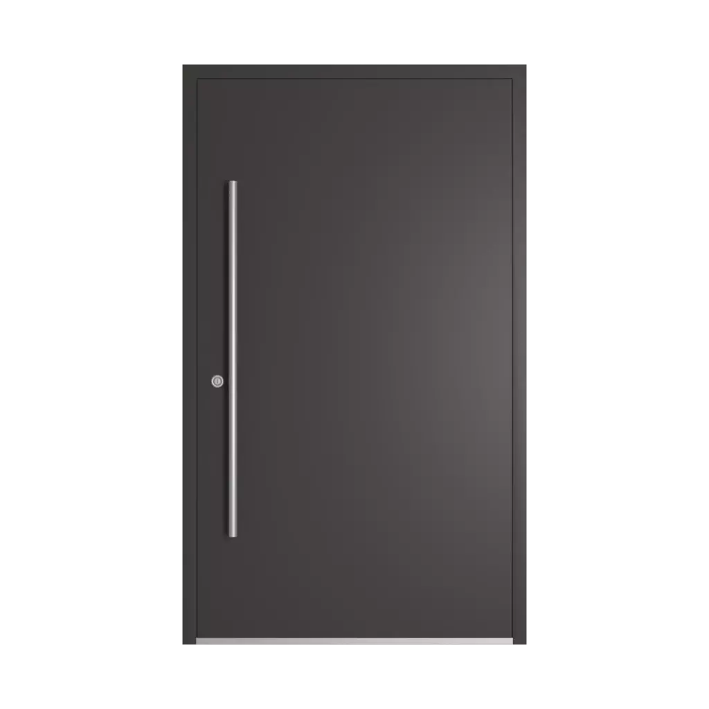 RAL 8019 Grey brown entry-doors models dindecor 6005-pvc-black  