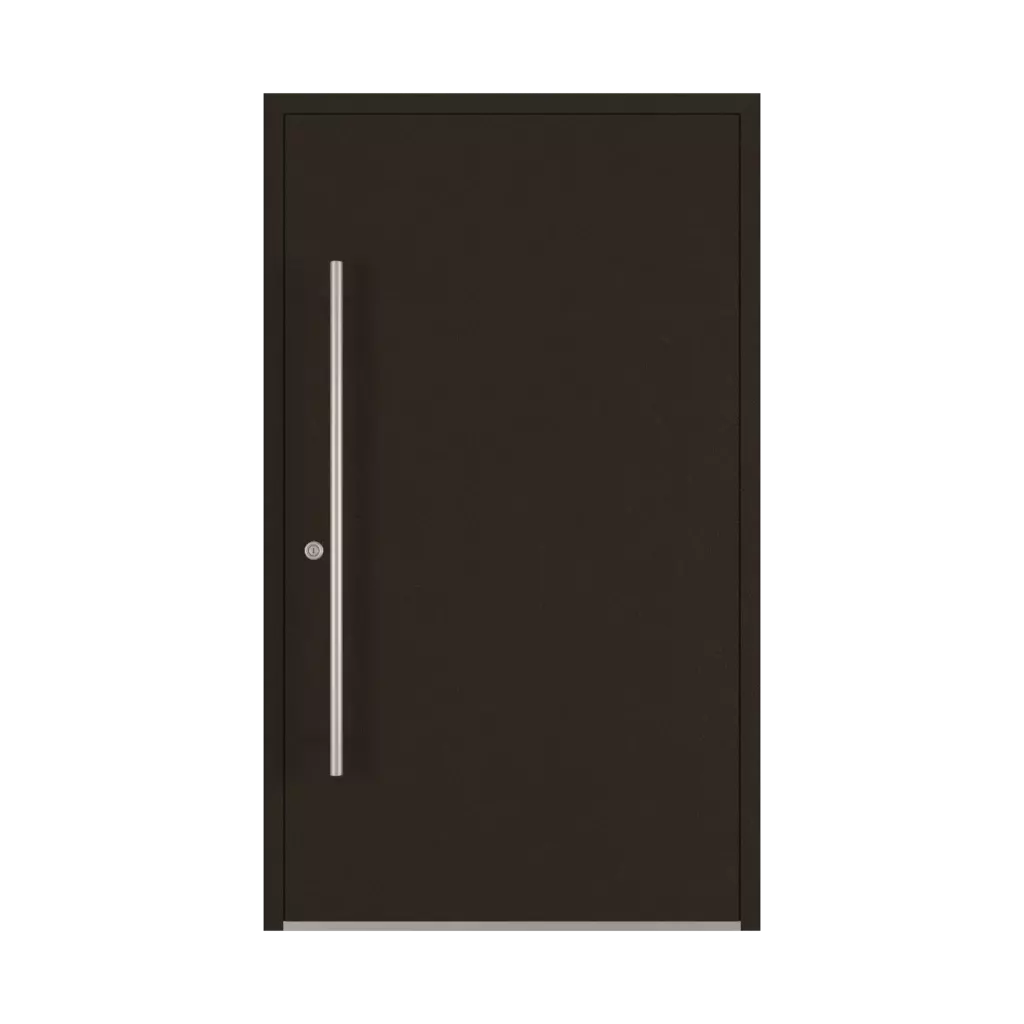 Dark brown matt entry-doors models dindecor 6005-pvc-black  