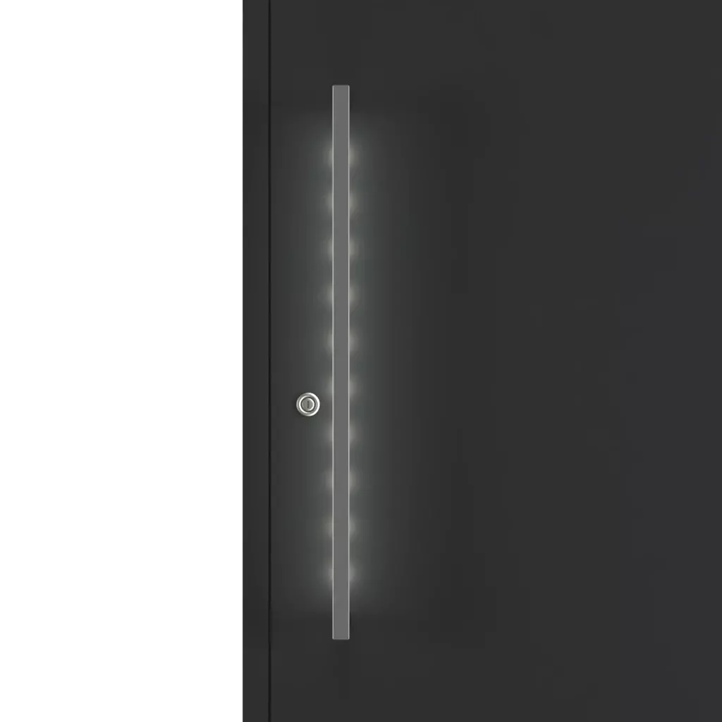 Warm white entry-doors door-accessories pull-handles electronics-in-pull-handles 