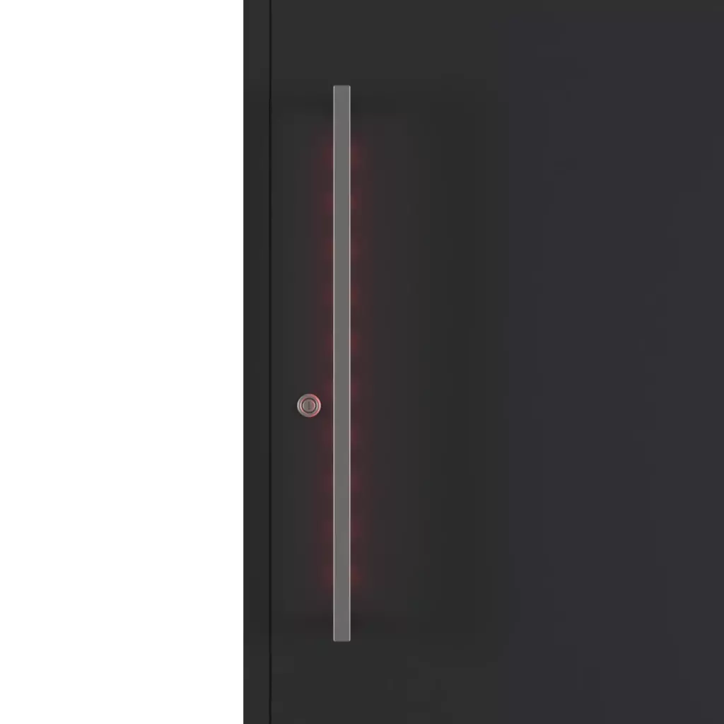 Red entry-doors door-accessories pull-handles electronics-in-pull-handles interior