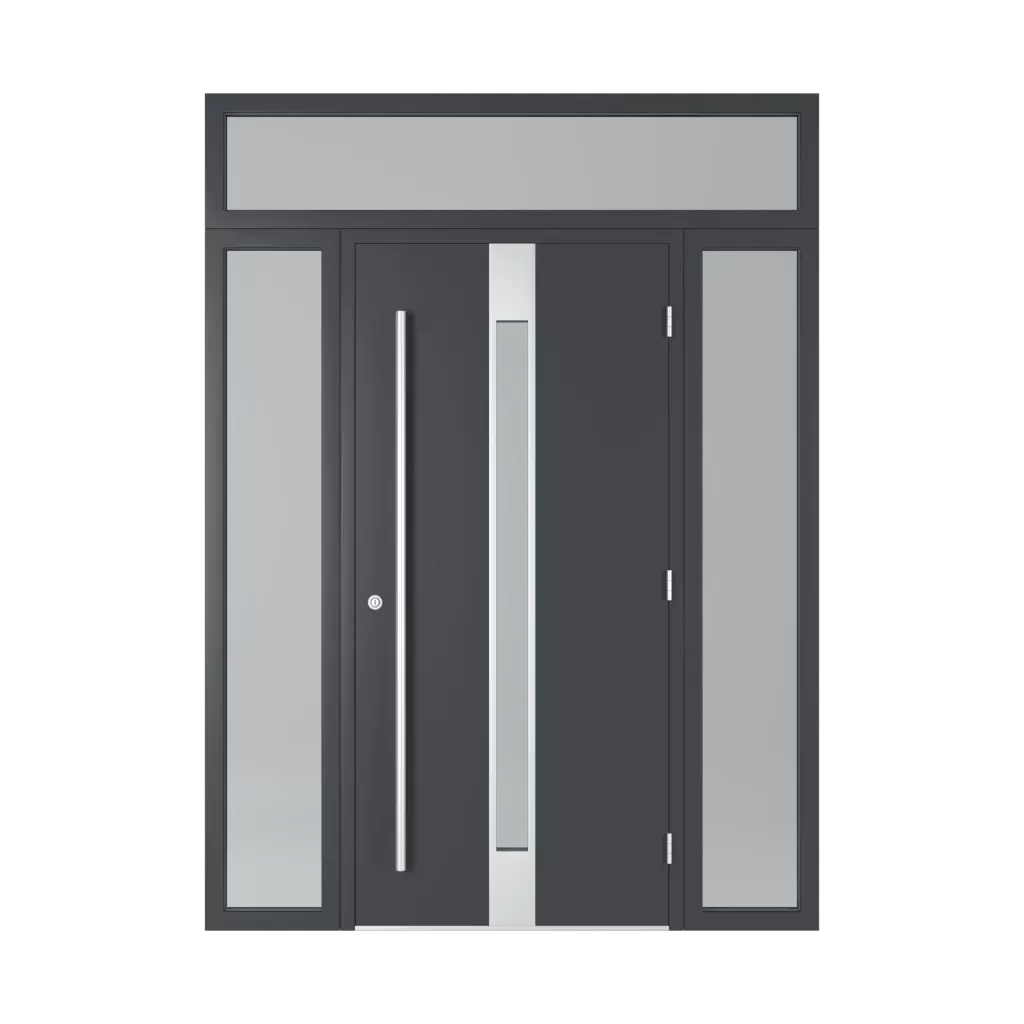 Door with glass transom entry-doors models dindecor 6005-pvc-black  