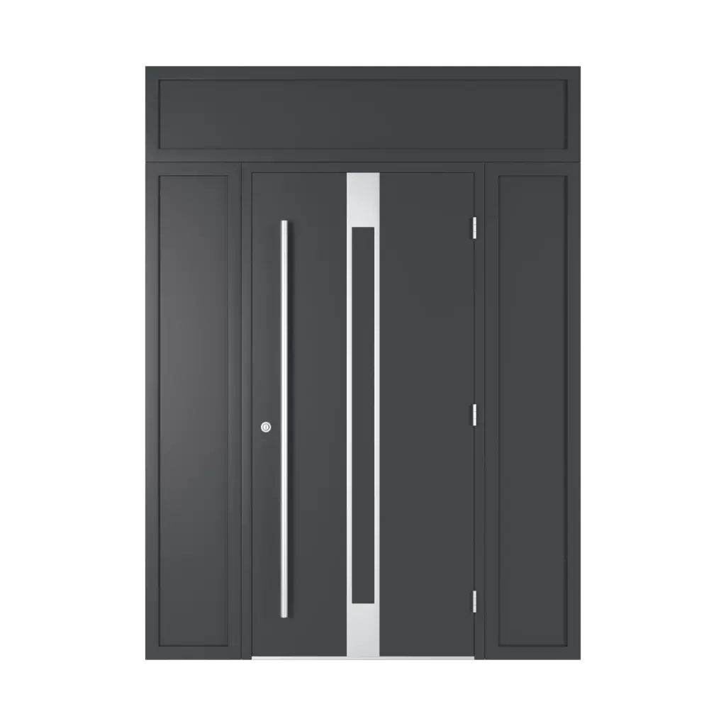 Door with full transom entry-doors models dindecor 6005-pvc-black  