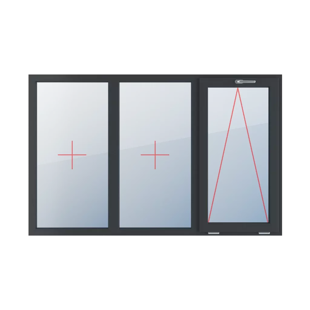 Permanent glazing in the frame, tiltable with a handle at the top windows types-of-windows triple-leaf symmetrical-division-horizontally-33-33-33  