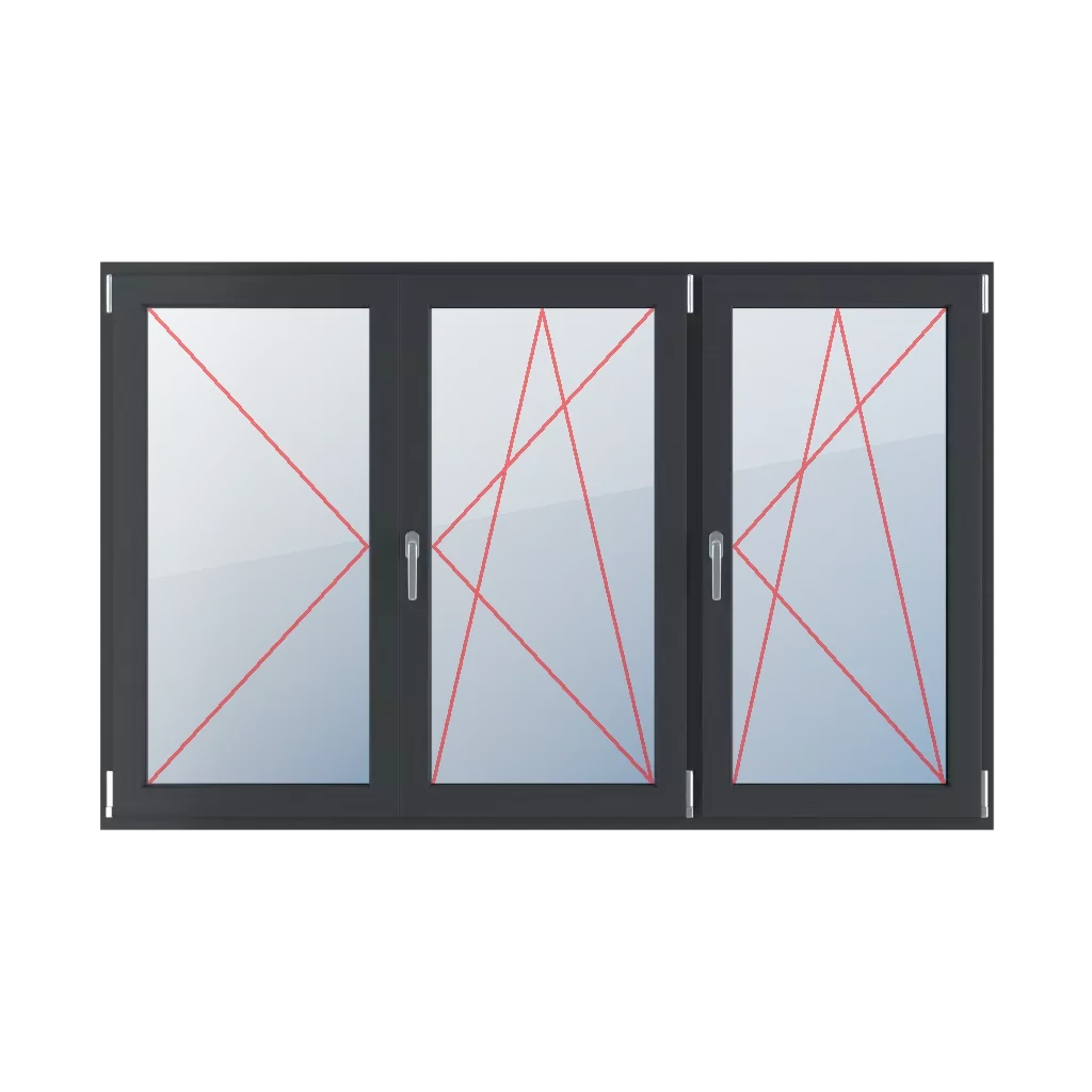 Left turn, movable mullion, right turn-tilt windows types-of-windows triple-leaf horizontal-symmetrical-division-33-33-33-with-a-movable-post  