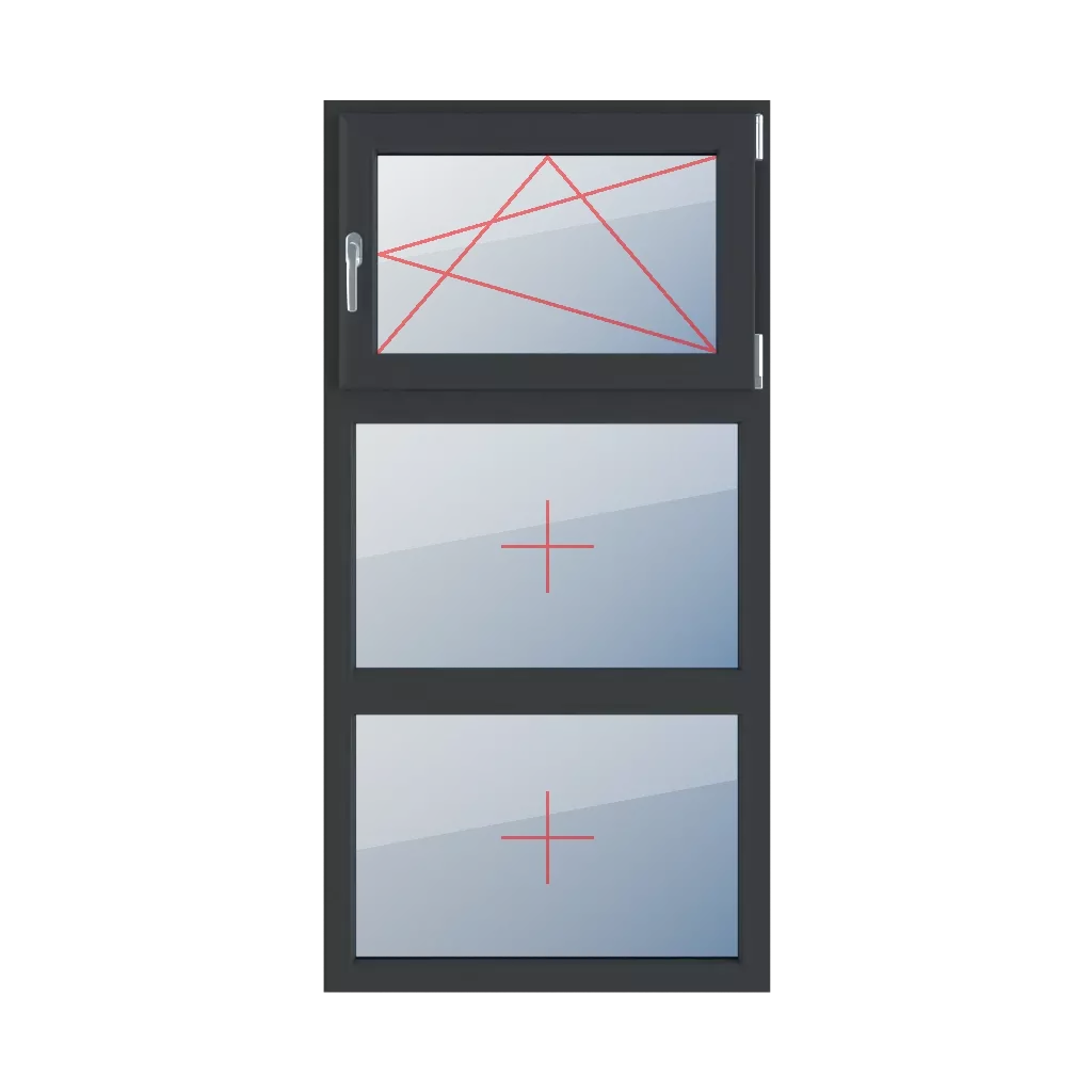 Tilt and turn right, fixed glazing in the frame windows types-of-windows triple-leaf vertical-symmetrical-division-33-33-33  