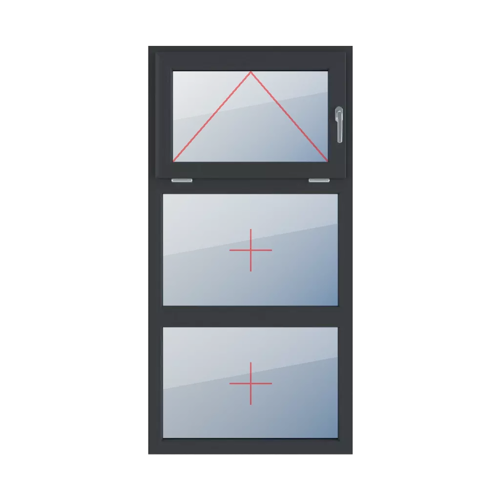 Hinged on the right side, fixed glazing in the frame windows types-of-windows triple-leaf vertical-symmetrical-division-33-33-33  