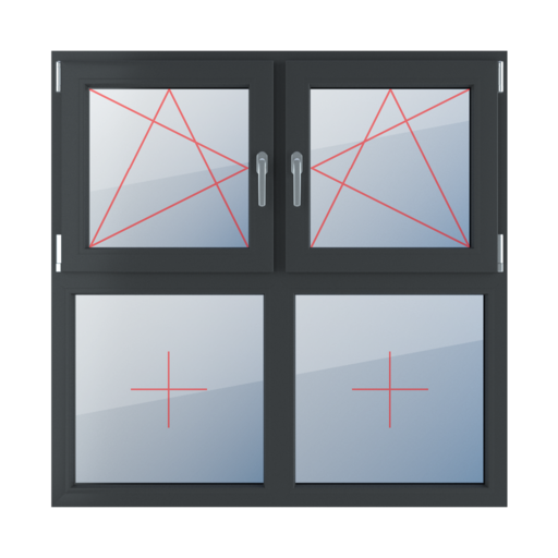 Left-hand turn-tilt, right-hand turn-tilt, fixed glazing in the leaf windows types-of-windows four-leaf symmetrical-division-horizontal-50-50 left-hand-turn-tilt-right-hand-turn-tilt-fixed-glazing-in-the-leaf 