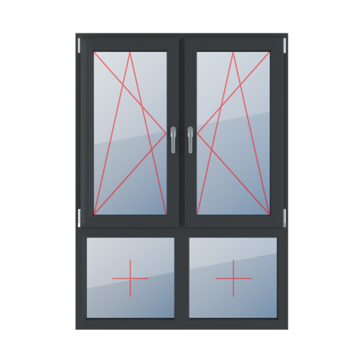 Left-hand turn-tilt, right-hand turn-tilt, fixed glazing in the frame windows types-of-windows four-leaf vertical-asymmetric-division-70-30 left-hand-turn-tilt-right-hand-turn-tilt-fixed-glazing-in-the-frame 