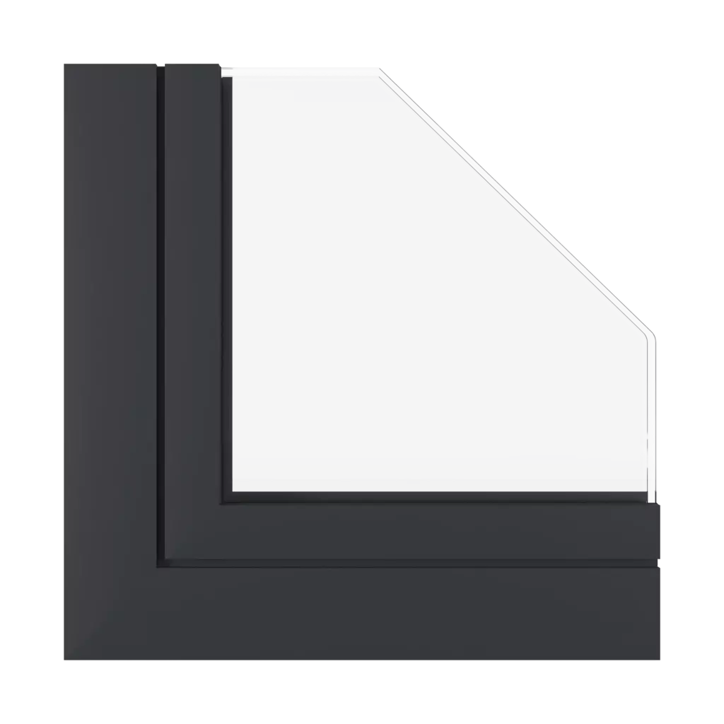Black grey matt windows window-profiles aluprof mb-86-st
