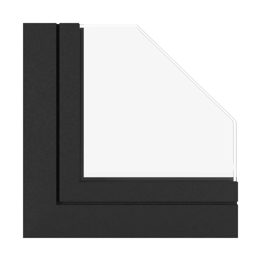 Jet black fine structure windows window-color aluprof-colors