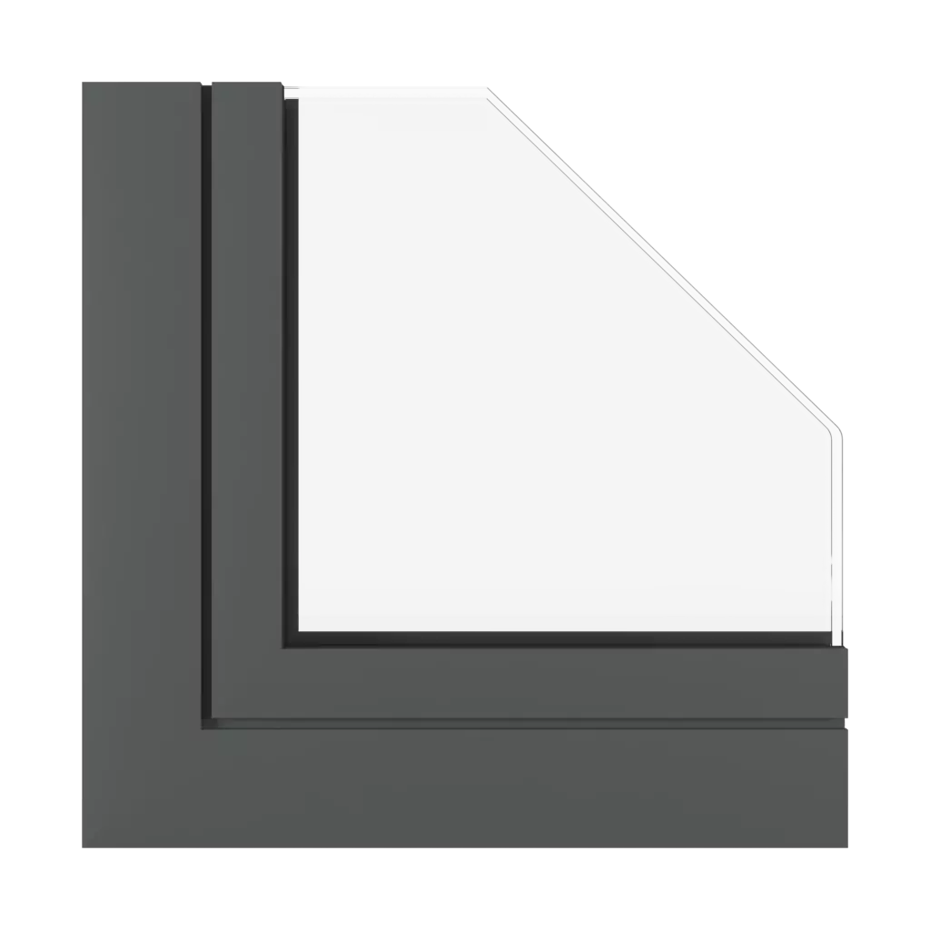 Dark gray matt windows window-profiles aluprof mb-86-si