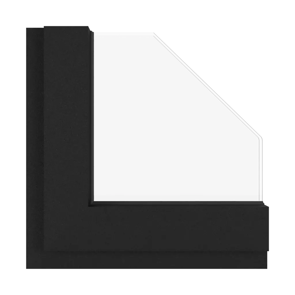 Jet black fine structure windows window-color aluprof-colors black-matt-fine-structure interior