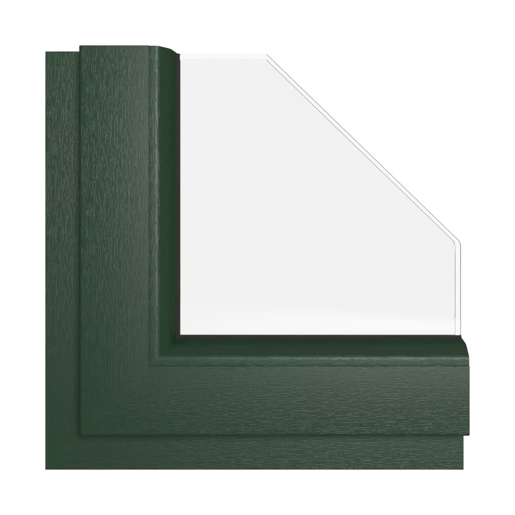 Dark green windows window-color rehau-colors dark-green interior
