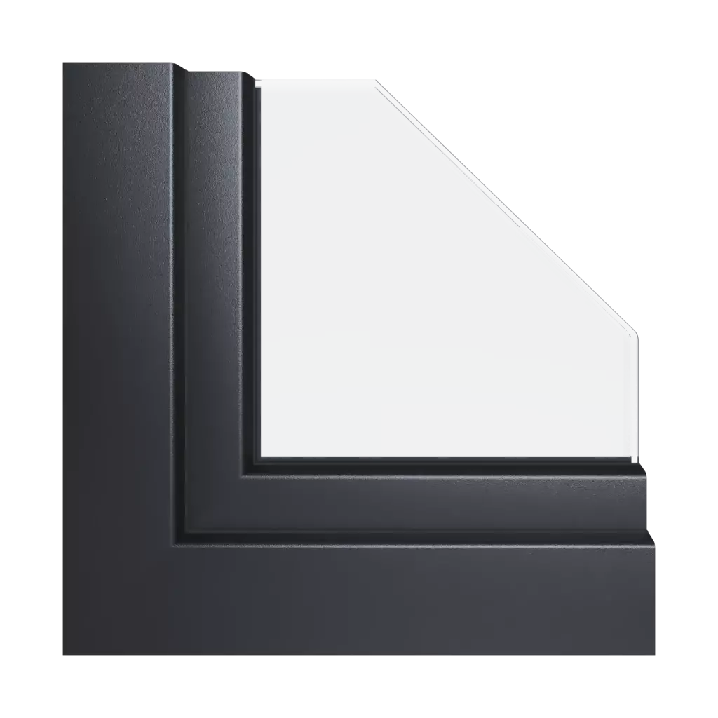 Jet black aludec windows window-profiles aluplast ideal-8000