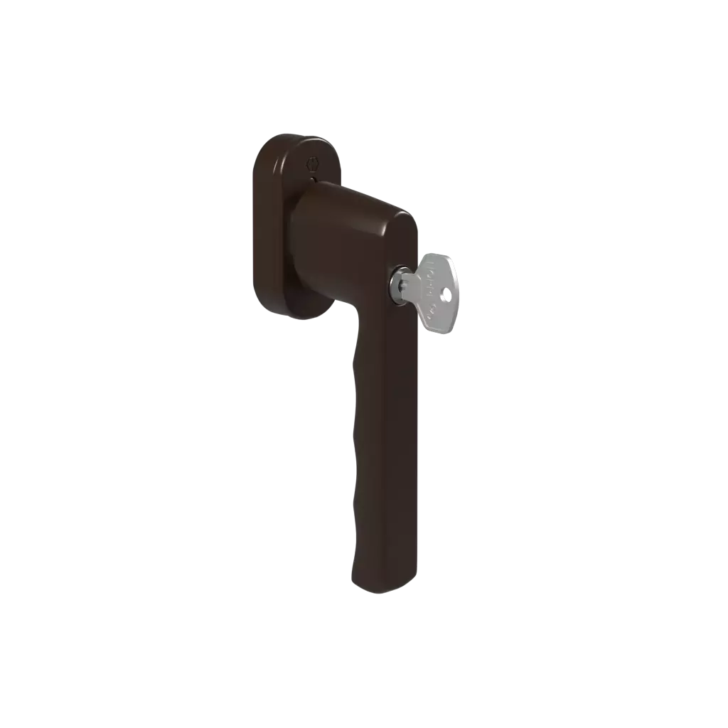 Door handle with key Hamburg brown windows window-accessories handles hamburg with-the-key door-handle-with-key-hamburg-brown