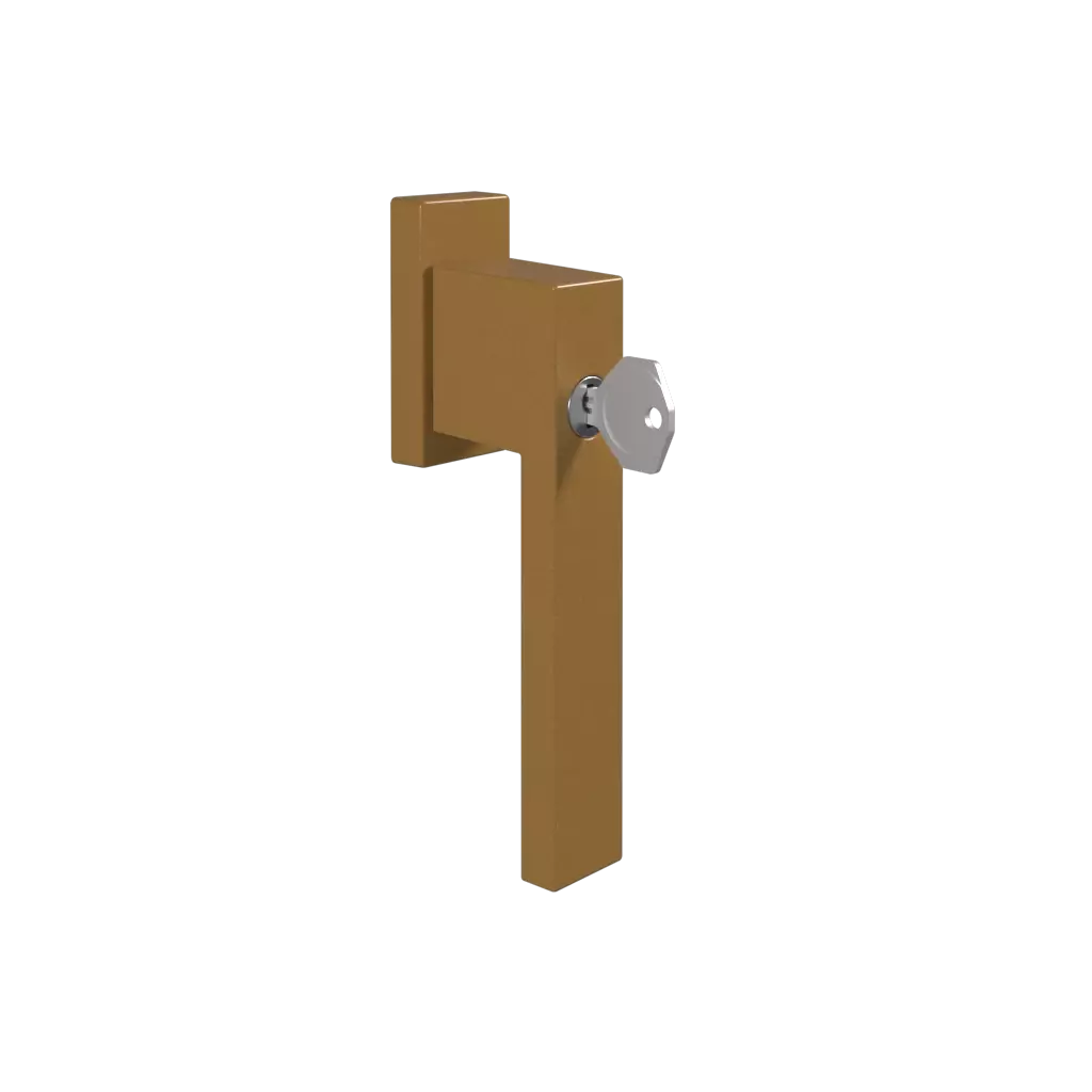 Door handle with key Dublin gold windows window-accessories handles dublin with-the-key 