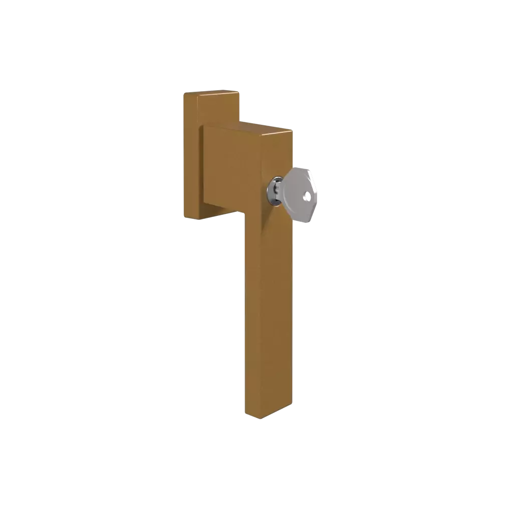 Door handle with key Dublin gold windows window-color  