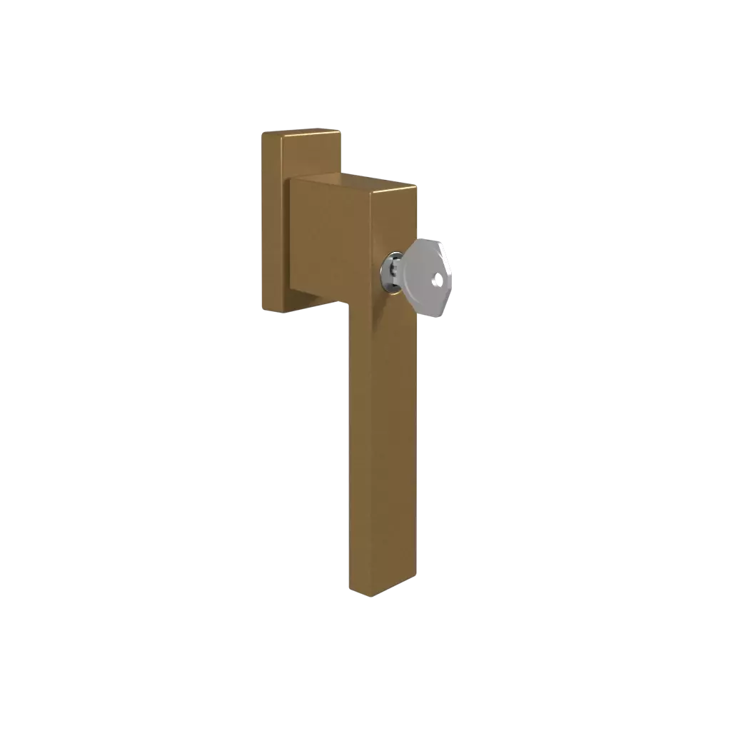 Door handle with key Dublin old sandblasted gold windows window-accessories handles dublin with-the-key 