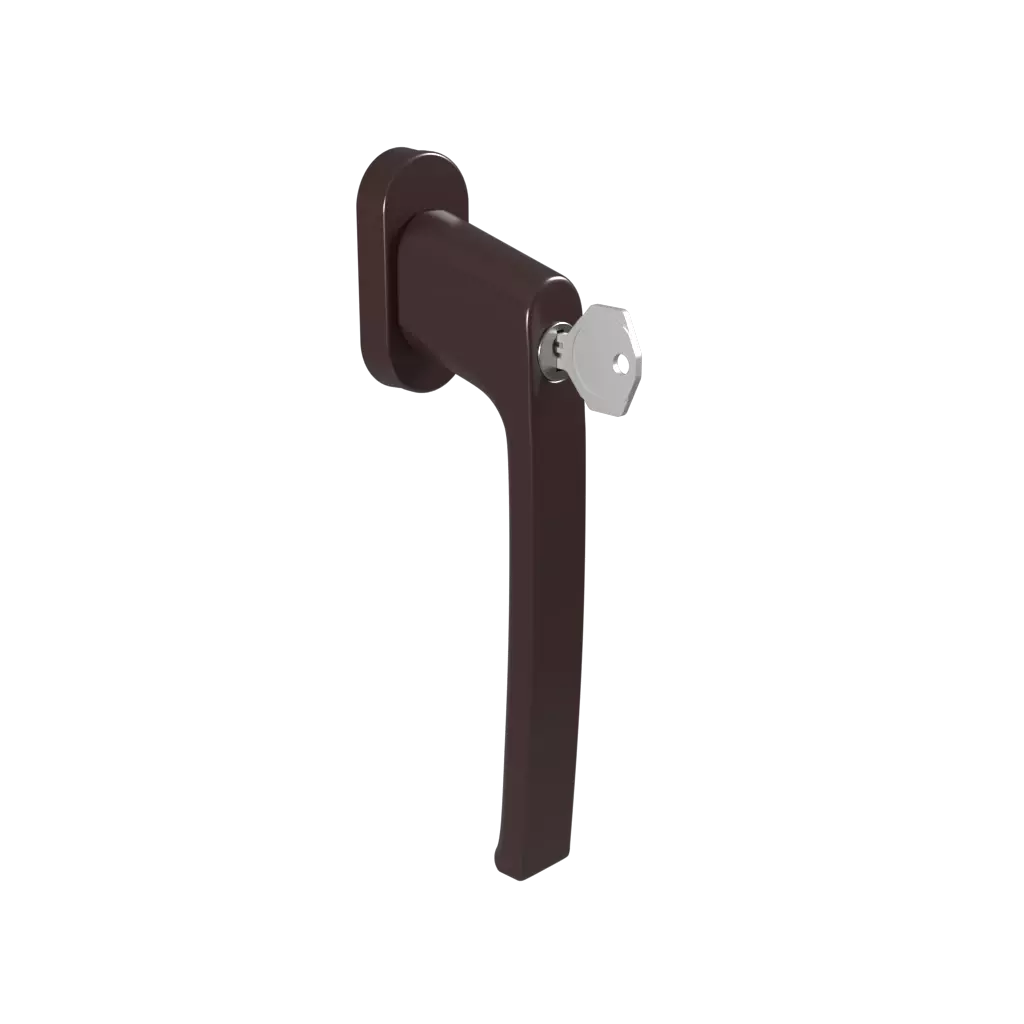 Brown PSK door handle with key windows window-accessories handles psk with-the-key brown-psk-door-handle-with-key