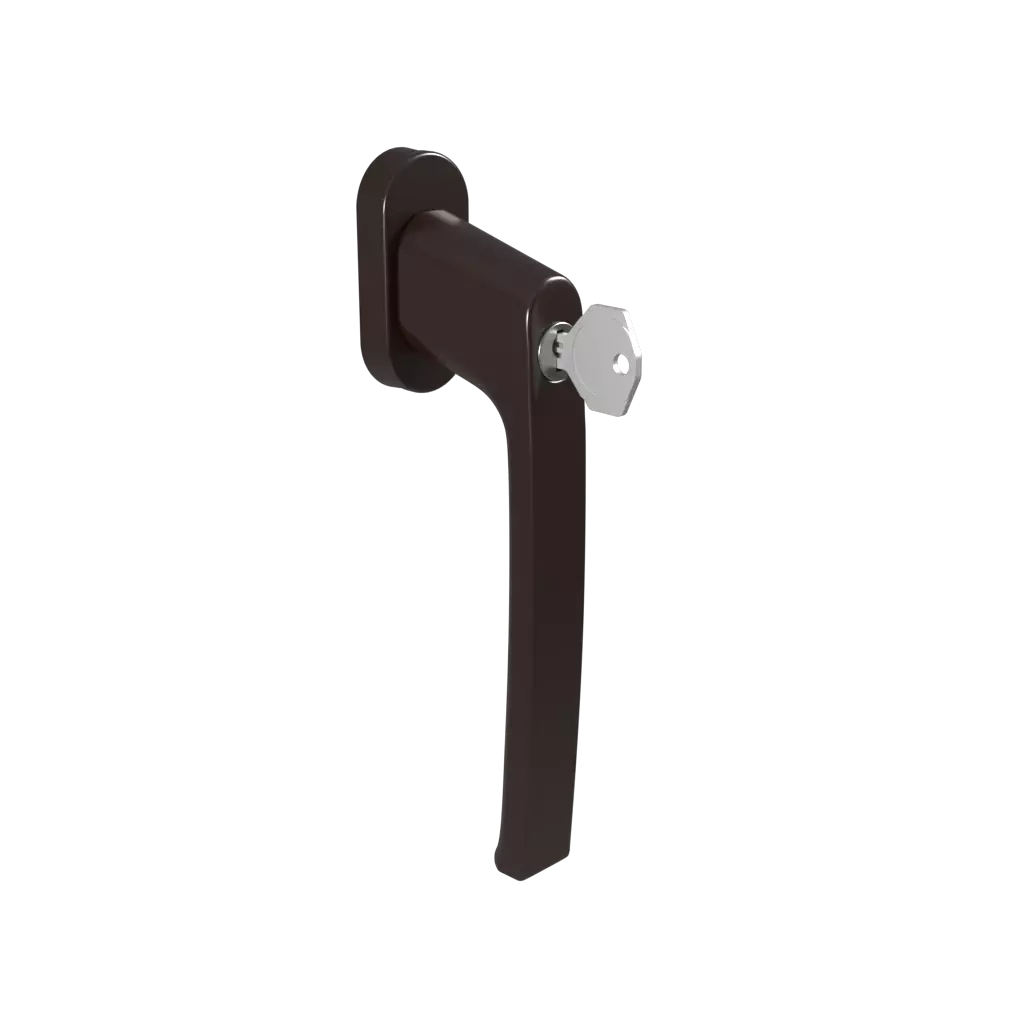 PSK dark brown door handle with key windows window-accessories handles psk with-the-key psk-dark-brown-door-handle-with-key