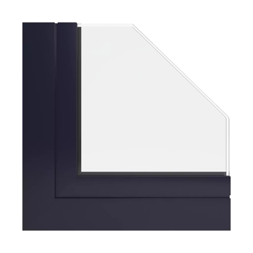 RAL 5004 Black blue windows window-profiles aliplast genesis-75