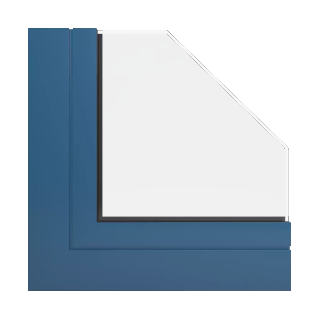RAL 5009 Azure blue windows window-profiles aliplast genesis-75