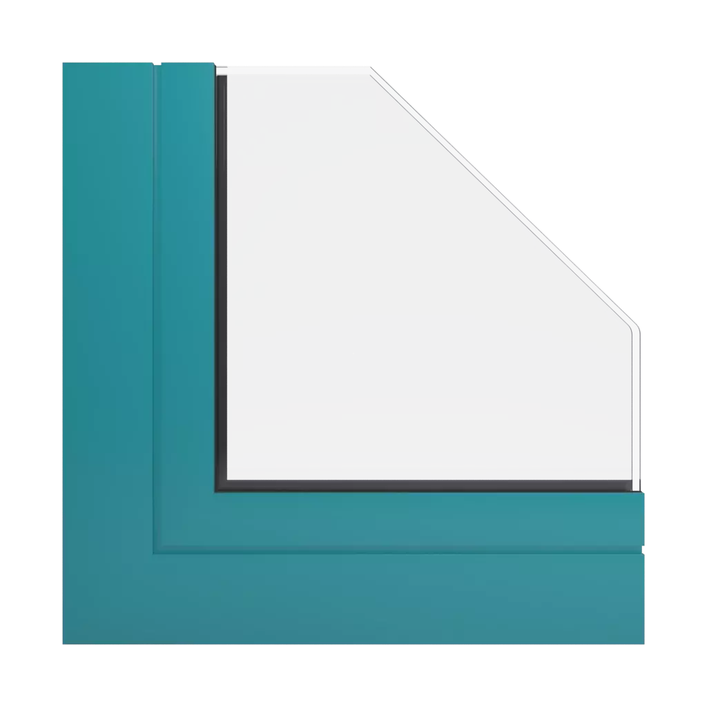 RAL 5018 Turquoise blue windows window-profiles aliplast econoline