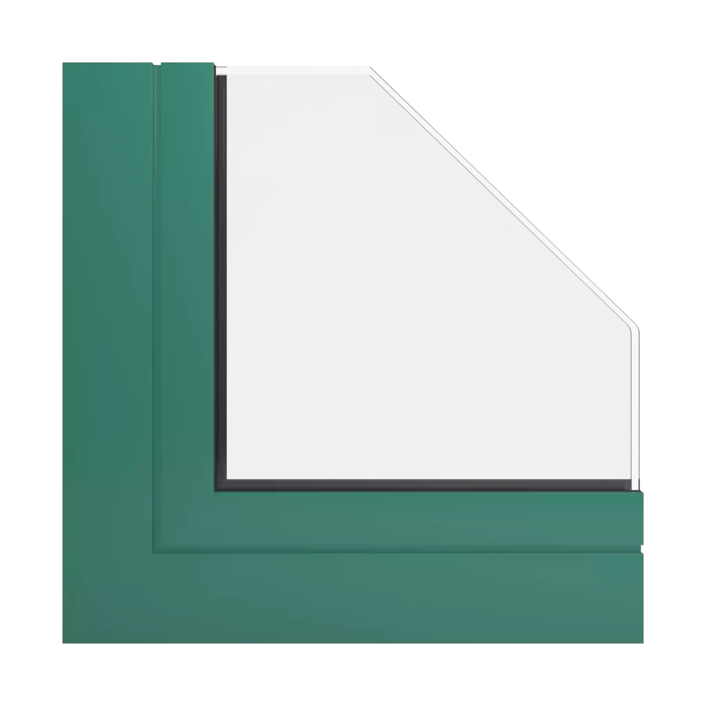 RAL 6000 Patina green windows window-profiles aliplast genesis-75