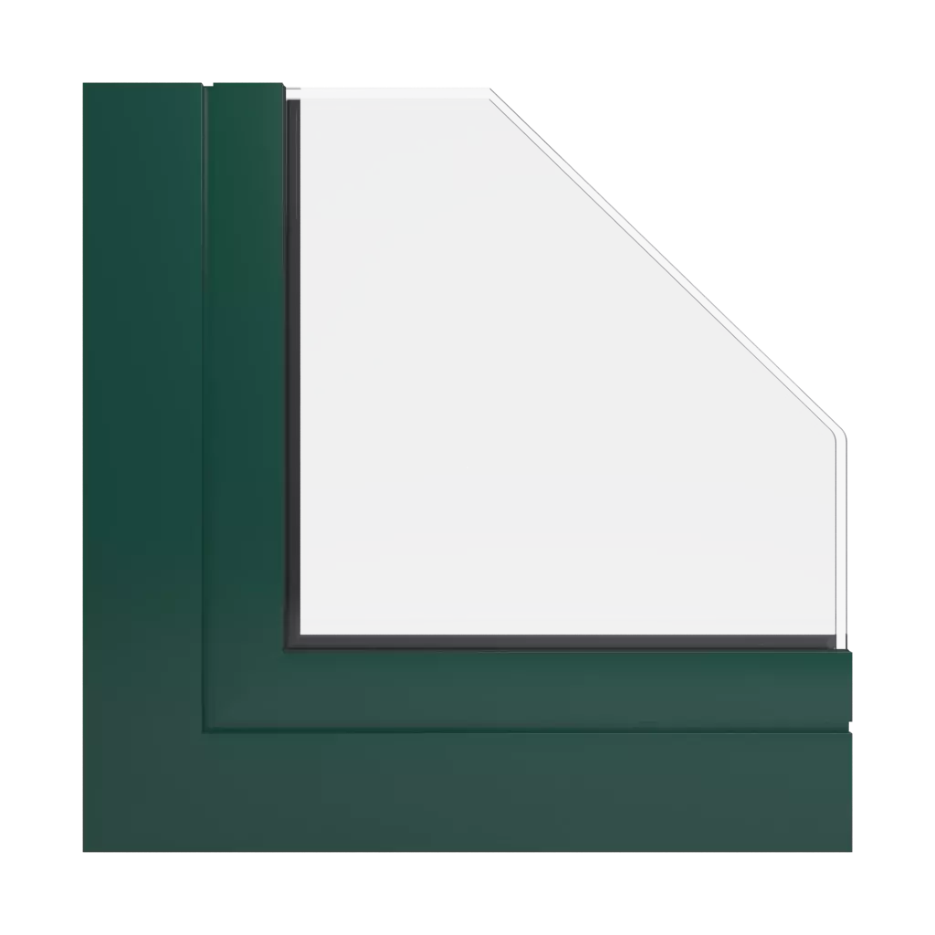 RAL 6005 Moss green windows window-profiles aliplast genesis-75