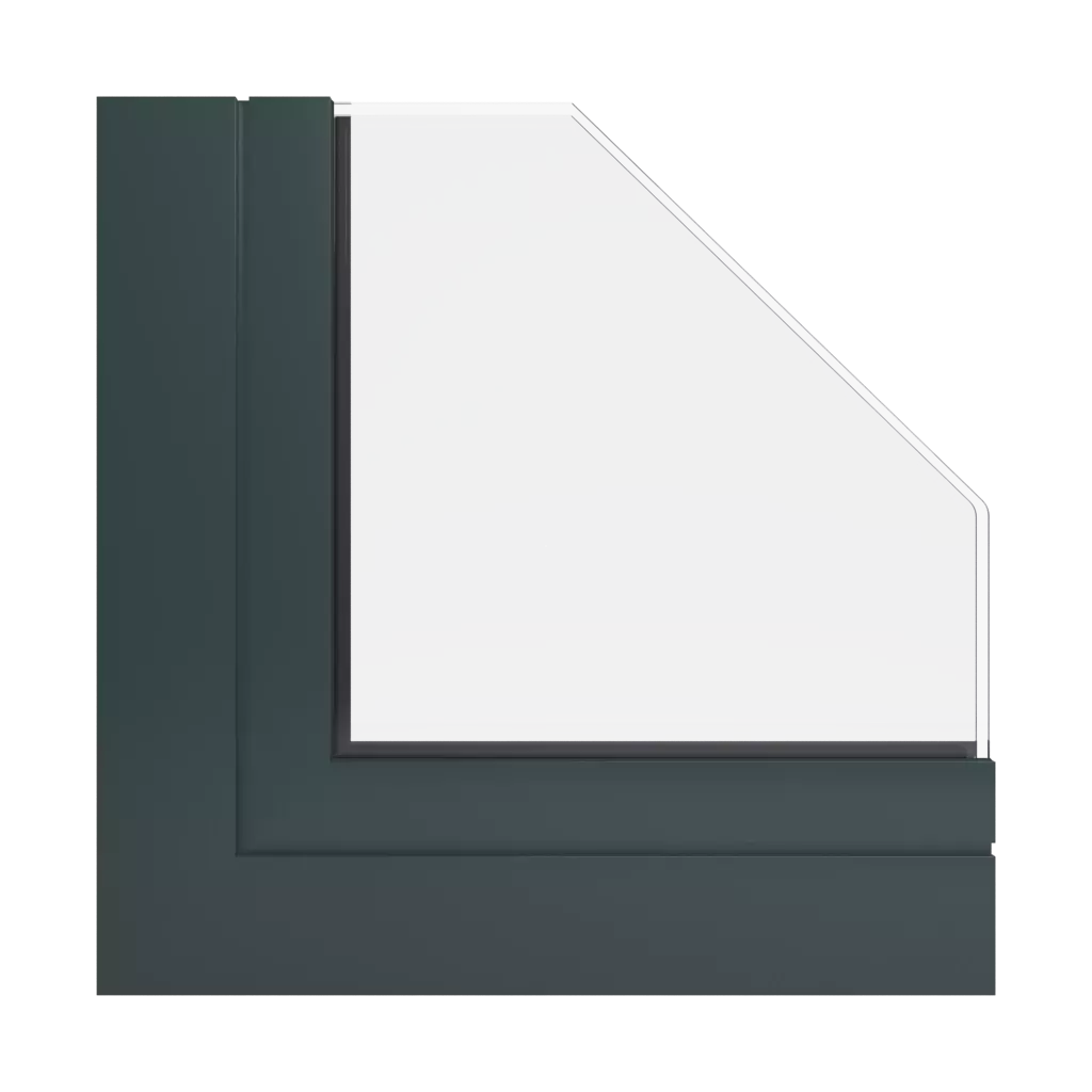 RAL 6012 Black green windows window-profiles aliplast genesis-75