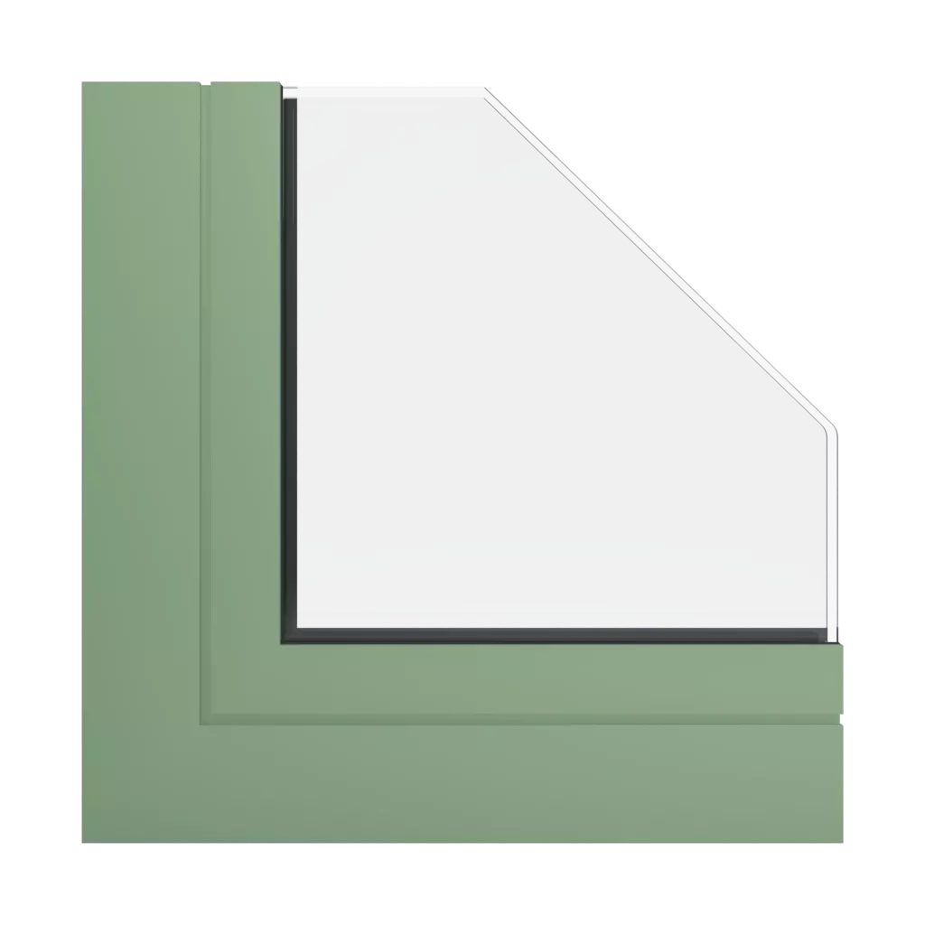 RAL 6021 Pale green windows window-profiles aliplast genesis-75