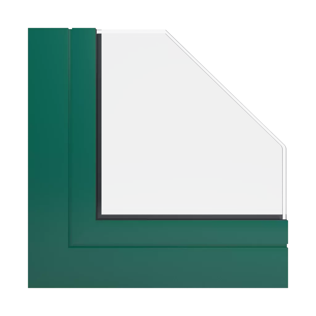 RAL 6036 Pearl opal green windows window-profiles aliplast genesis-75