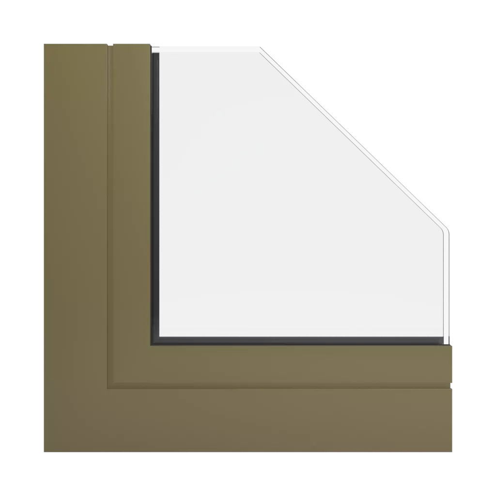 RAL 7008 Khaki grey windows window-profiles aliplast genesis-75