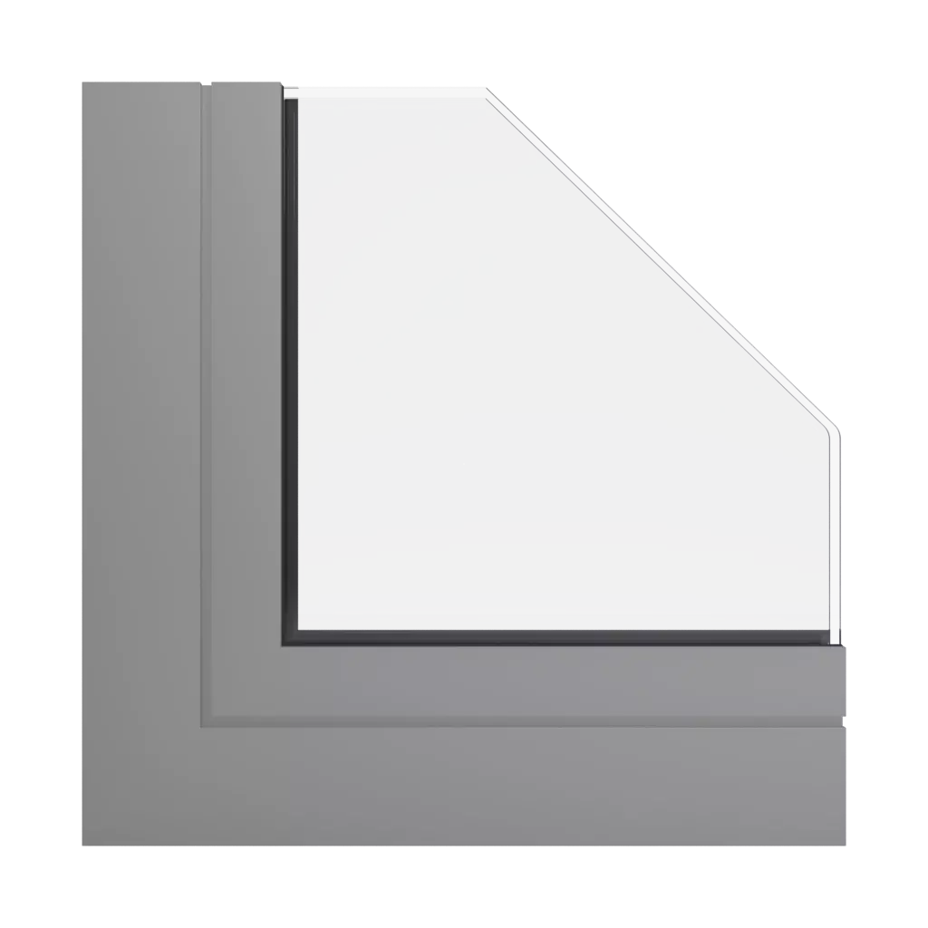 RAL 9007 Grey aluminium windows window-profiles ponzio pe68-hi